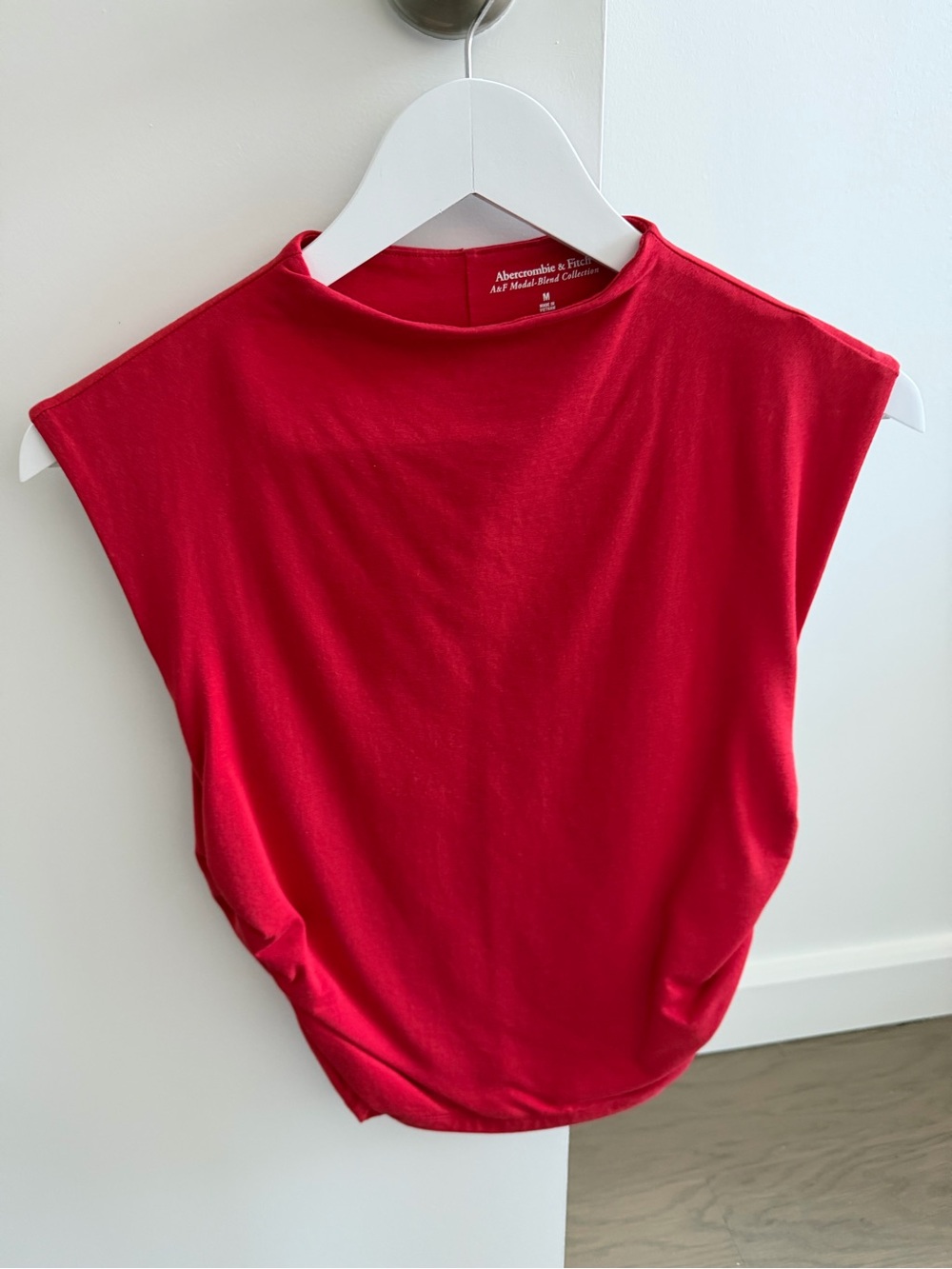 Abercrombie & Fitch Bright Red Sleeveless Mock Neck Camisole